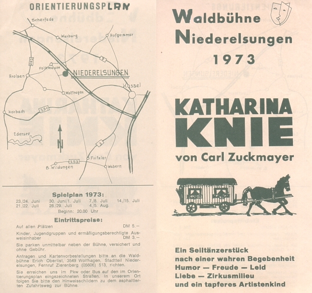 Handzettel Katharina Knie 1973
