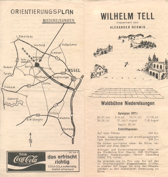 Handzettel Wilhelm Tell 1971